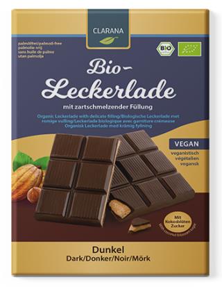 Bio-Leckerlade mit zartschmelzender Füllung - Dunkel; 90 g