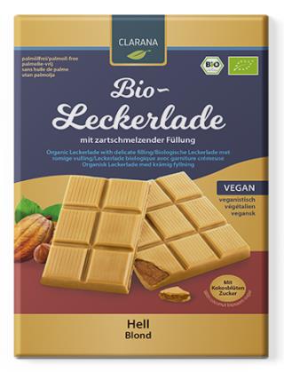 Bio-Leckerlade mit zartschmelzender Füllung - Hell; 90 g